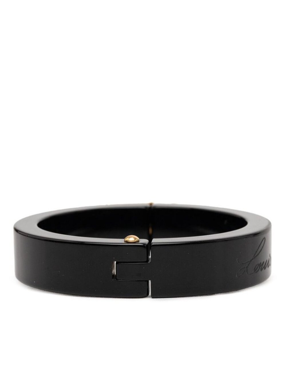 Louis Vuitton Lockme Bangle Bracelet Black Gold Plastic Plated - Picture 3 of 6